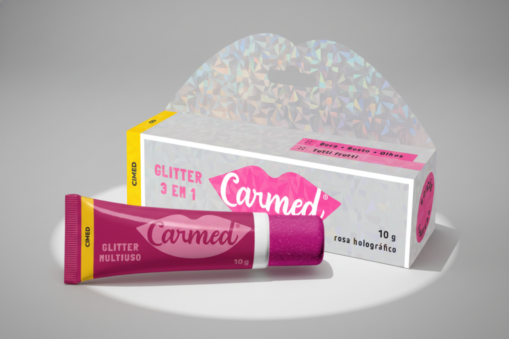 Carmed Glitter Multiuso 3 em 1